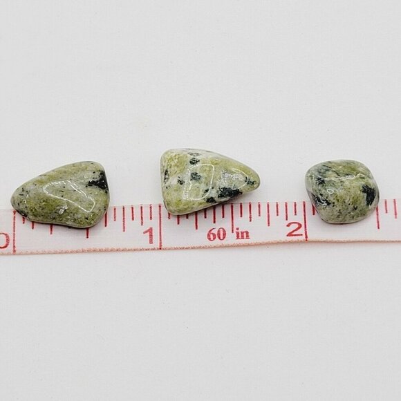 Tumbled Nephrite Jade Stones Loose 6 Pieces Approximately 1/2 Inch Green Spotted - Picture 5 of 5